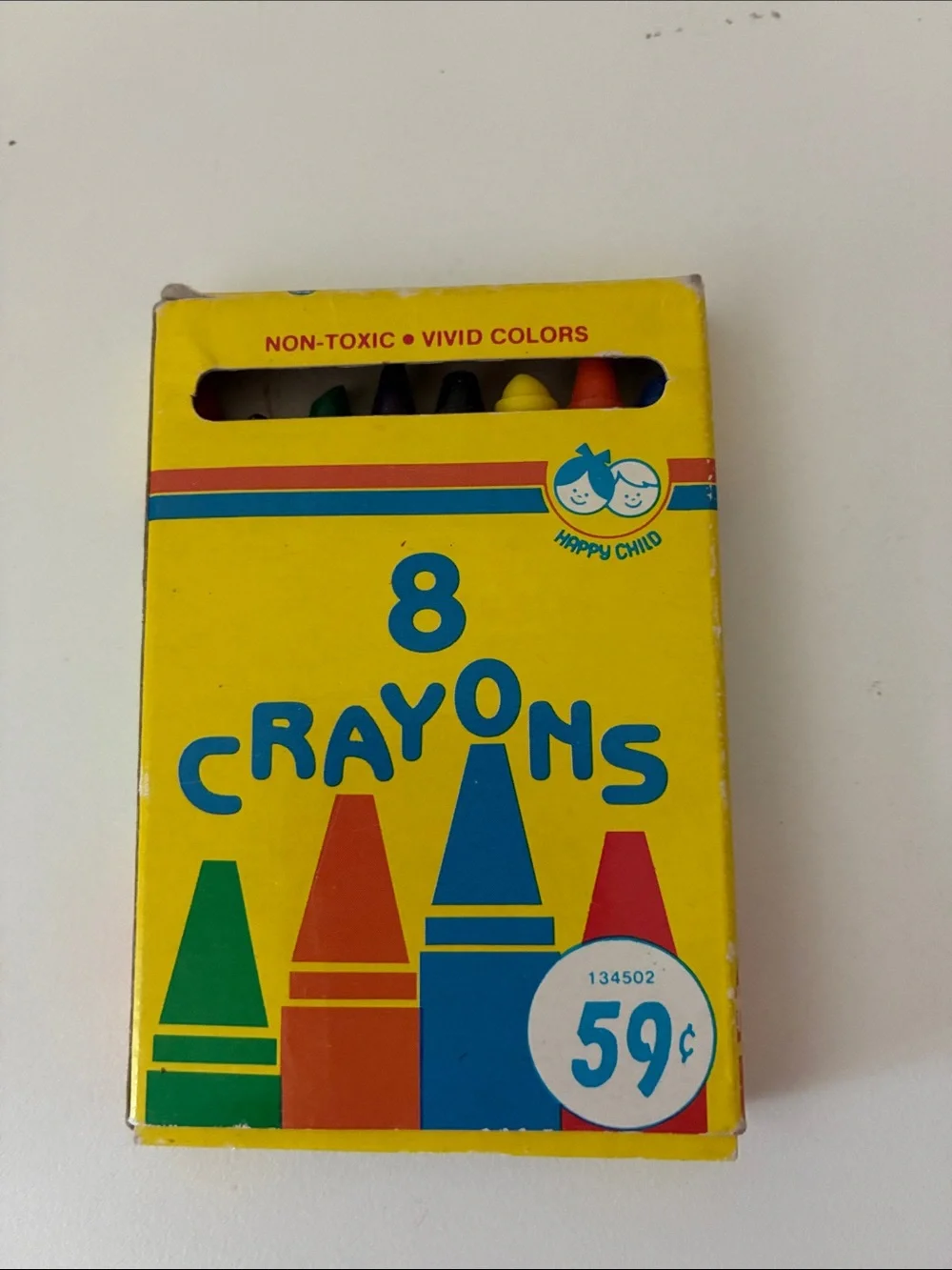 Happy Child 8-Pack Crayons - Bright Yellow Box